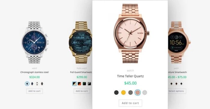 Woocommerce variation swatches