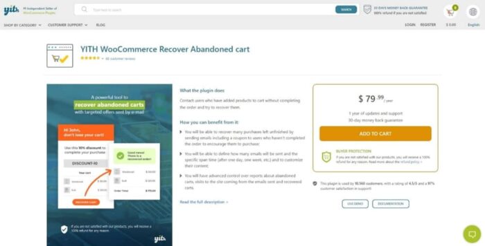 Yith woocommerce recover abandoned cart plugin